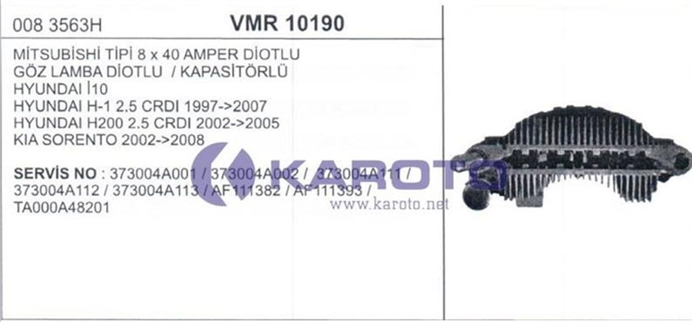 VERTEXVMR10190-Diyot Tablası