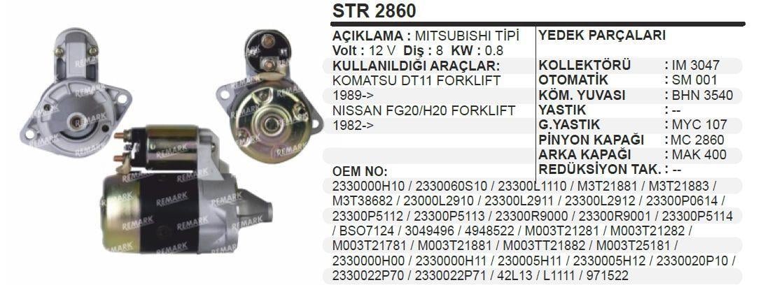 WINWINSTR2860-Marş Motoru - Marş Dinamosu