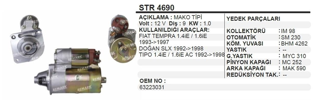 WINWINSTR3031-Marş Motoru - Marş Dinamosu