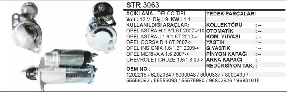 WINWINSTR3063-Marş Motoru - Marş Dinamosu