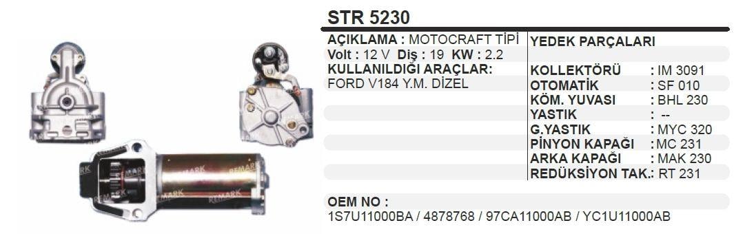 WINWINSTR5230-Marş Motoru - Marş Dinamosu