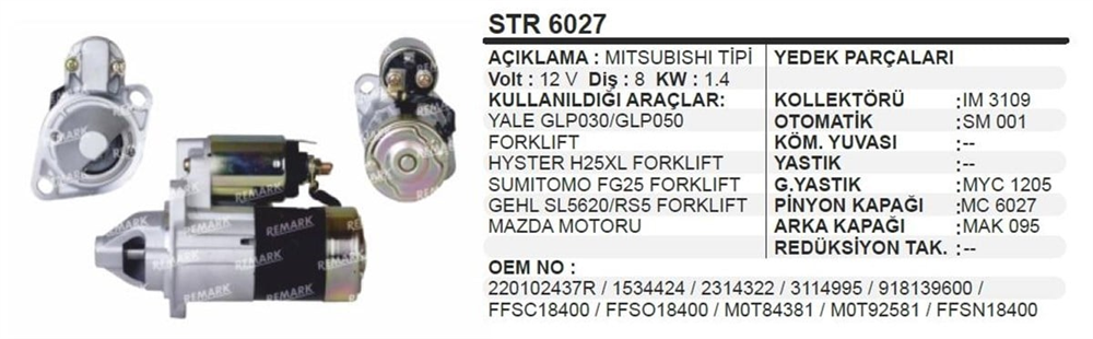 WINWINSTR6027-Marş Motoru - Marş Dinamosu