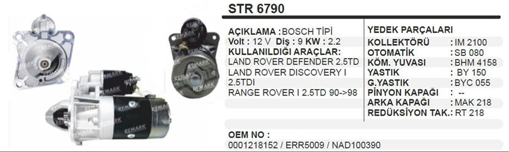 WINWINSTR6790-Marş Motoru - Marş Dinamosu