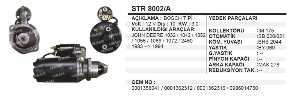 WINWINSTR8002-Marş Motoru - Marş Dinamosu