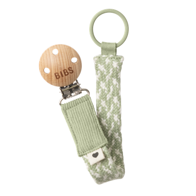 Bibs Paci Braid Emzik Askısı | Sage - Ivory