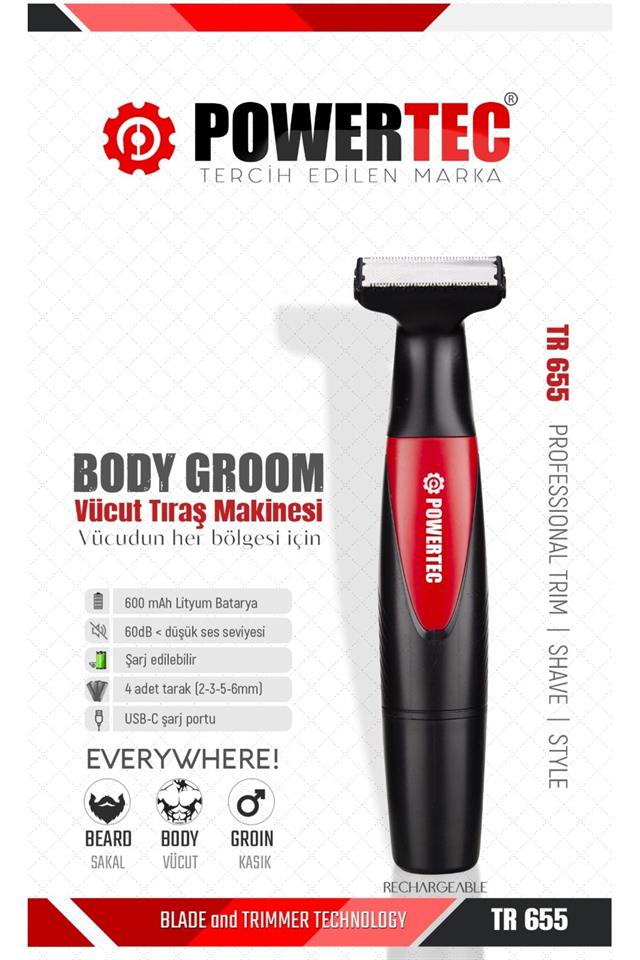 TR-655 Vücut Tıraş Makinesi (Body Groom) Çift Bıçak - Sıfıra Yakın Kesim 6