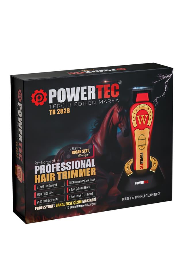 TR-2828 Tam Profesyonel 9.000Rpm 8 Kademeli Sakal Ense Kesim-Çizim Makinesi +Yedek DLC Bıçak Seti 9