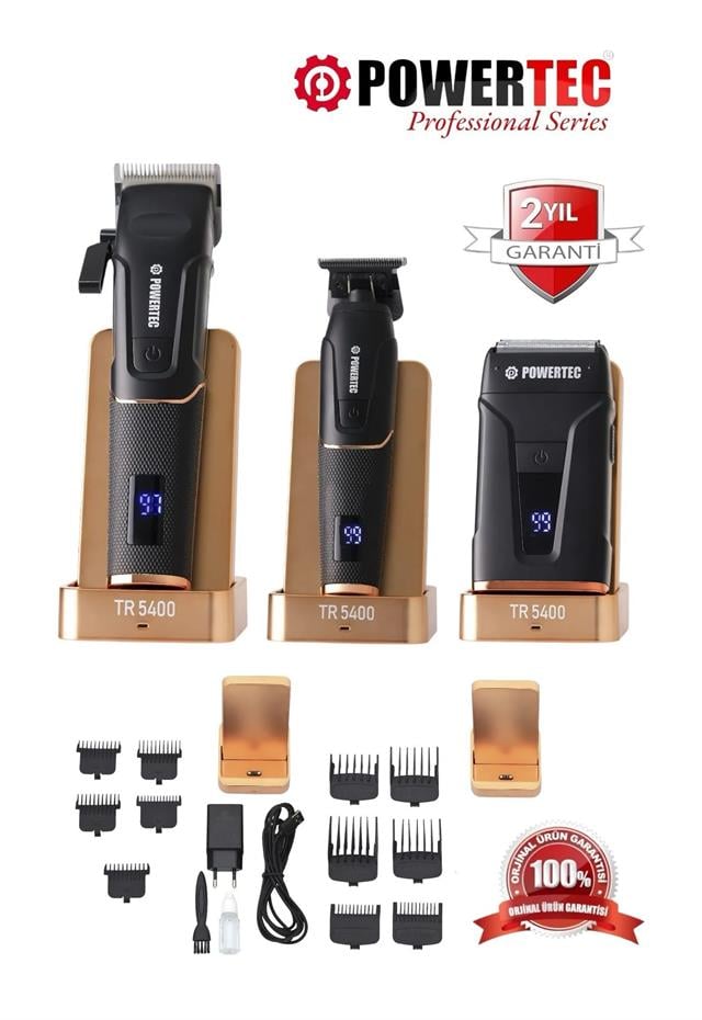 TR-5400 Saç & Sakal & Günlük Tıraş & Ense Çizim Profesyonel Berber Tıraş Makinesi 3'Lü Set 5