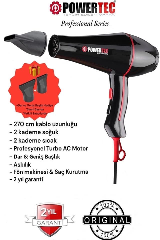 TR-601 Profesyonel Fön Makinesi 2500Watt Performans 3