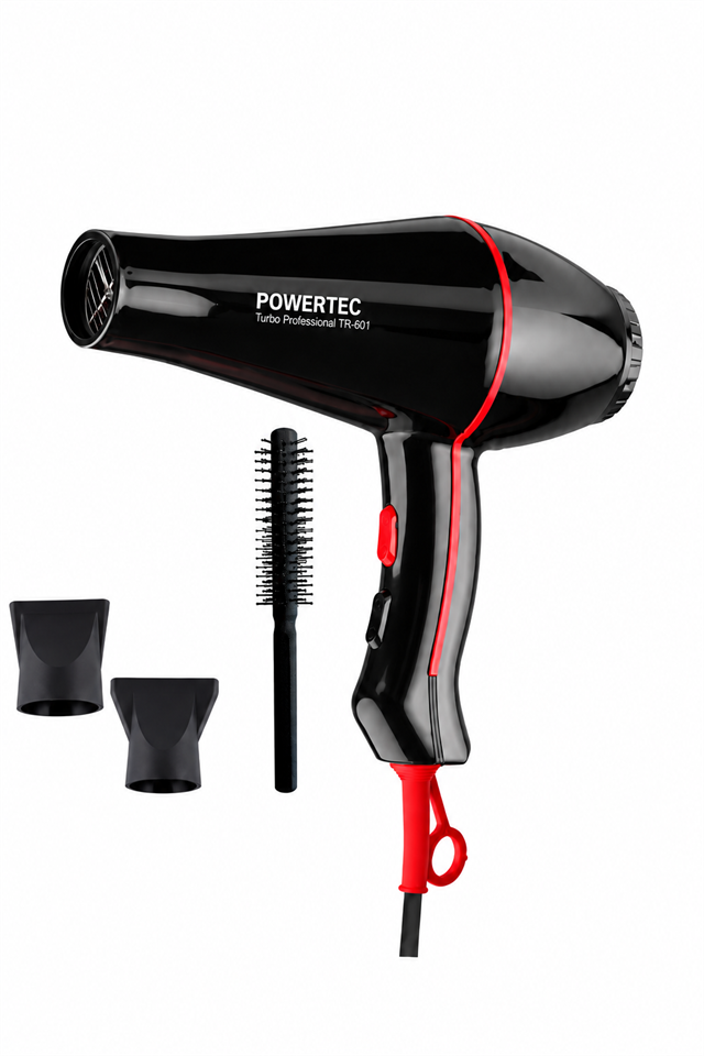 TR-601 Profesyonel Fön Makinesi +  Berber Fön Fırçası
