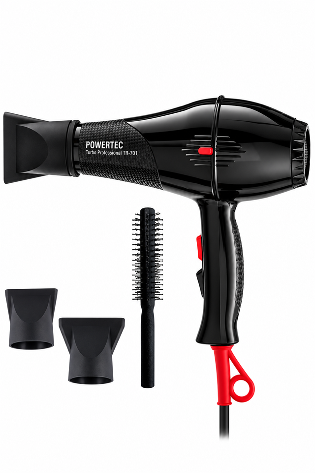 TR-701 Profesyonel Fön Makinesi + Profesyonel Berber Fön Fırçası