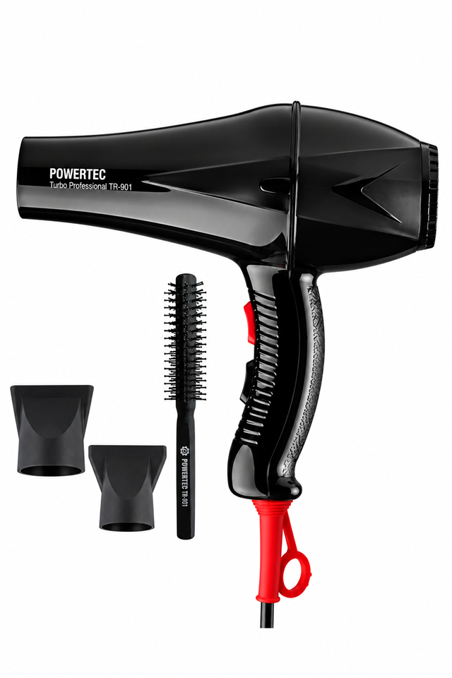 TR-901 Turbo Profesyonel Fön Makinası + Berber Fön Fırçası