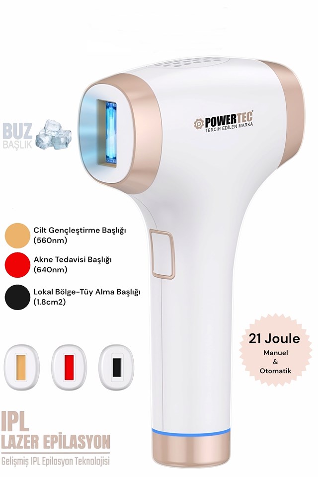 TR-9999 IPL Lazer Epilasyon 999.999 Atım Otomatik/Manuel 9 Modlu | Buz Başlıklı & Taşıma Çantası Hediyeli