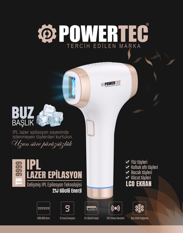 TR-9999 IPL Lazer Epilasyon 999.999 Atım Otomatik/Manuel 9 Modlu | Buz Başlıklı & Taşıma Çantası Hediyeli 10