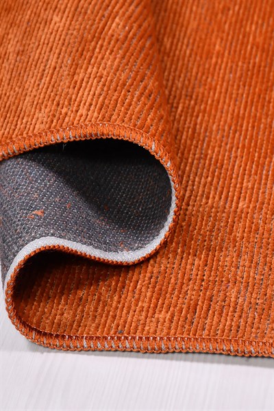 HANZADE- Turuncu - Özel Ölçü-Oturma Odası , Koridor Halısı-Kaydırmaz Taban-Robot Süpürgeye Uyumlu-Kolay Temizlenebilir-Uygun Fiyat