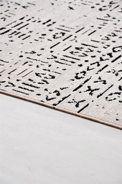 LUXİA-Bej/Siyah - Özel Ölçü-Oturma Odası, Mutfak ve Koridor Halısı-Kaydırmaz Taban-Robot Süpürgeye Uyumlu-Kolay temizlenebilir-Uygun Fiyat