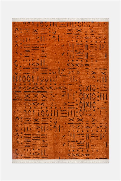 NEVA-Kiremit/Siyah - Özel Ölçü-Oturma Odası, Koridor Halısı-KaymazTaban-Robot Süpürgeye Uyumlu-Kolay Temizlenebilir-Uygun Fiyat