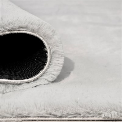Tavşan Poly Peluş Halı -Gri- Yüksek Kalite-Ekstra Yumuşak - Kaymaz Özel Tabanlı - Özel Ölçü