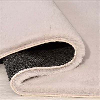 Tavşan Poly Peluş Halı -Vizon- Yüksek Kalite-Ekstra Yumuşak - Kaymaz Özel Tabanlı - Özel Ölçü