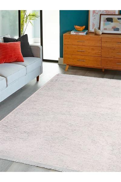Aza 8208 Natural Lateks Havsız Tozsuz Jakarlı Dokuma Antre Mutfak Salon Halı Yolluk
