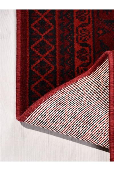Biel BB02 Kırmızı Yün Afgan Tarzı Özel Dokuma Salon Halısı Oturma Odaası Halısı