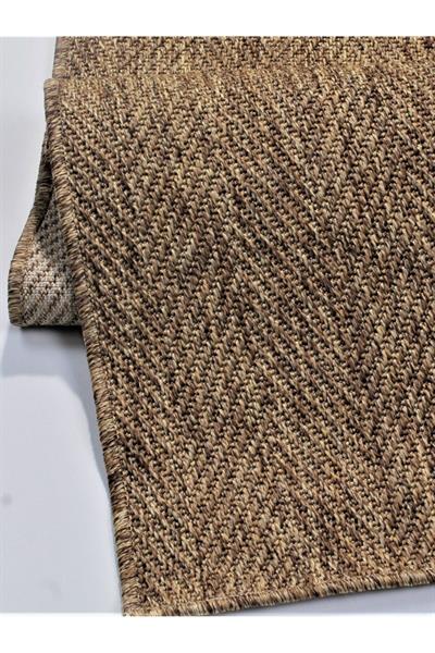 Bolivya B665A Kahve Hasır Dokulu Antialerjik Halı Kilim Salon Mutfak Koridor Kesme Yolluk