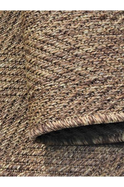 Bolivya B665A Kahve Hasır Dokulu Antialerjik Halı Kilim Salon Mutfak Koridor Kesme Yolluk