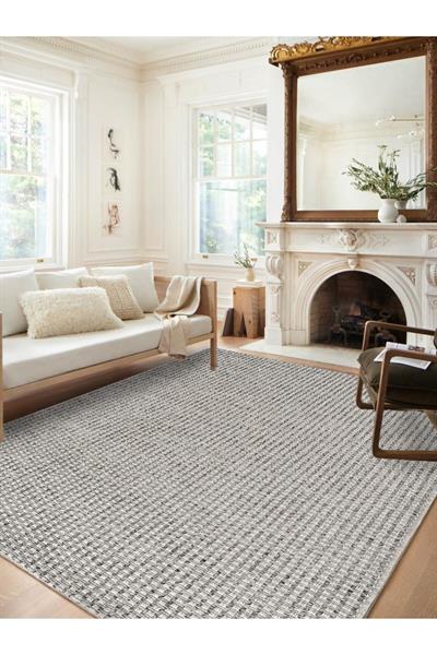 Bolivya B666a Gri Hasır Dokulu Halı Kilim Salon Mutfak Koridor Kesme Yolluk