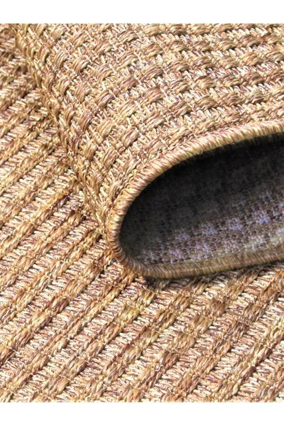 Bolivya B666a Kahve Hasır Dokulu Halı Kilim Salon Mutfak Koridor Kesme Yolluk