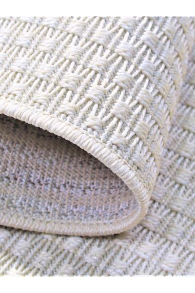 Bolivya B666a Krem Hasır Dokulu Halı Kilim Salon Mutfak Koridor Kesme Yolluk