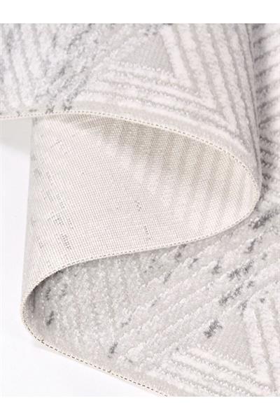 Fargo 11253 Gri Parlak Akrilik Yumuşak Salon Halısı Mutfak Halısı Antre Halı Yolluk