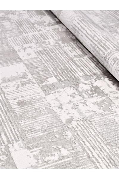 Fargo 11352 Gri Parlak Akrilik Yumuşak Salon Halısı Mutfak Halısı Antre Halı Yolluk