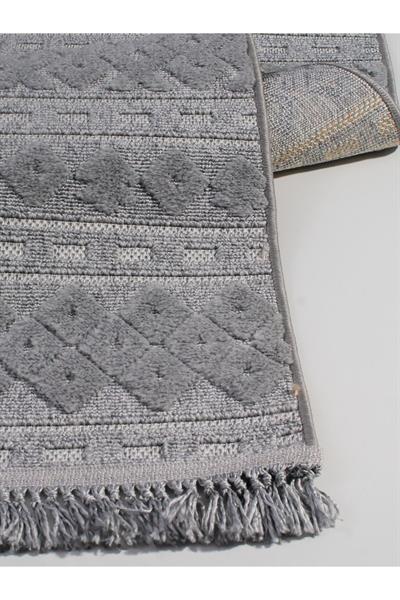 İnta 151N Gri Havsız Tozsuz Kilim Özel Ölçü Salon Antre Mutfak Balkon Halısı