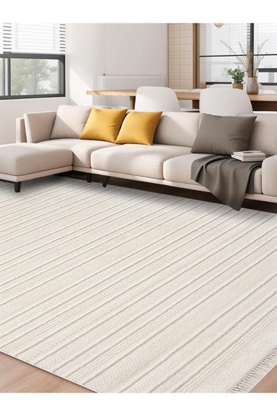 İnta 154N Krem Havsız Tozsuz Kilim Özel Ölçü Salon Antre Mutfak Balkon Halısı