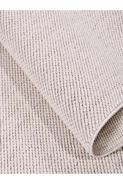 Polk Beyaz Bukle Örme Loop Antre Salon Mutfak Balkon Tozmaz Halı Yolluk Kilim