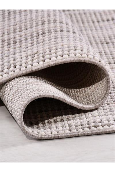 Polk Gri Bukle Örme Loop Antre Salon Mutfak Balkon Tozmaz Halı Yolluk Kilim