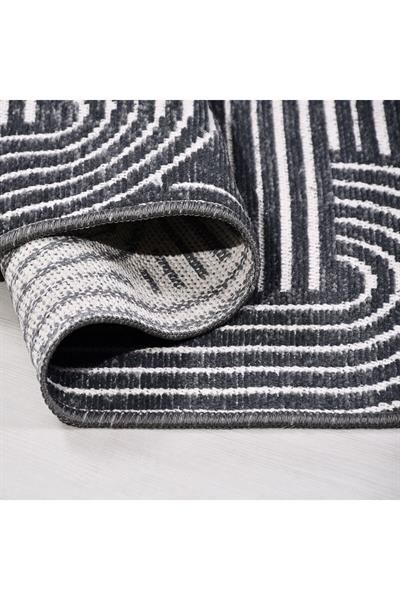 Rank Koleksiyonu 6116K Özel Ölçü Modern Jakarlı Dokuma Yıkanabilir Tozsuz Kilim Yolluk