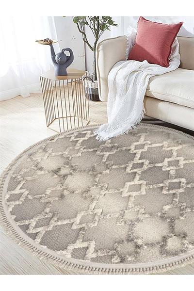 Sanromeo Yuvarlak 2203 Yumuşacık Tozsuz Salon Koridor Antre Kolay Silinir Halı Yolluk Kilim