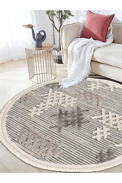 Sanromeo Yuvarlak 2205 Yumuşacık Tozsuz Salon Koridor Antre Kolay Silinir Halı Yolluk Kilim
