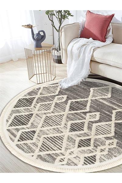 Sanromeo Yuvarlak 2206 Yumuşacık Tozsuz Salon Koridor Antre Kolay Silinir Halı Yolluk Kilim
