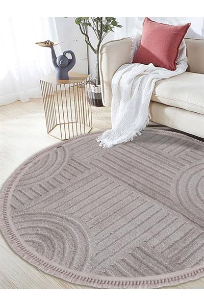 Sanromeo Yuvarlak 2212 Yumuşacık Tozsuz Salon Koridor Antre Kolay Silinir Halı Yolluk Kilim