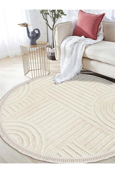 Sanromeo Yuvarlak 2213 Yumuşacık Tozsuz Salon Koridor Antre Kolay Silinir Halı Yolluk Kilim