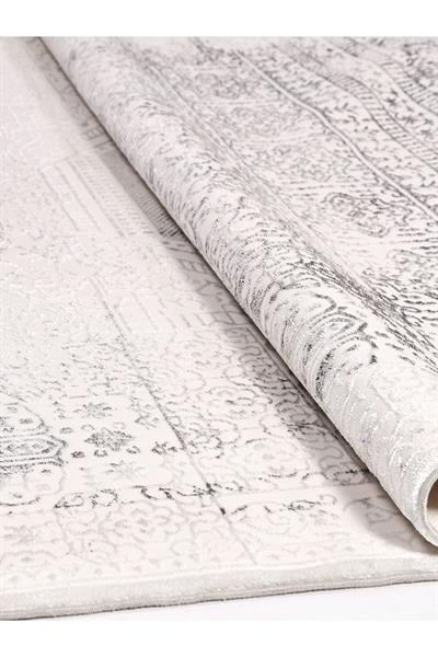 Sidney 17355 Gri Parlak Akrilik Yumuşak Tuşe Salon Halısı Mutfak Halısı Yatak Odası Halı Yolluk