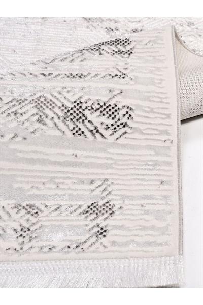 Sidney 17358 Gri Parlak Akrilik Yumuşak Tuşe Salon Halısı Mutfak Halısı Yatak Odası Halı Yolluk