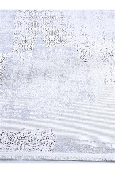 Sidney 17415 Gri Parlak Akrilik Yumuşak Tuşe Salon Halısı Mutfak Halısı Yatak Odası Halı Yolluk