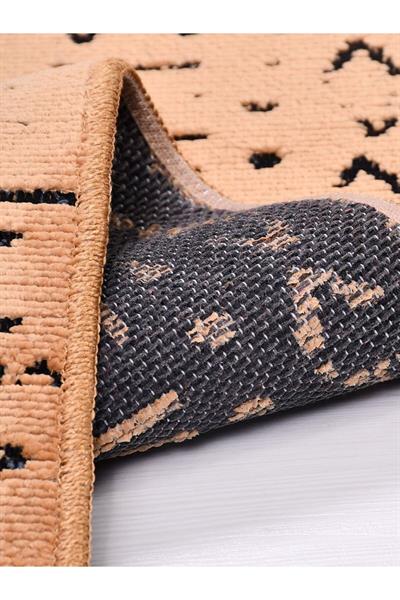 Veja 8013s Turuncu Tozsuz Kaydırmaz Iskandinav Natural Sönil Salon Mutfak Antre Kilim Yolluk