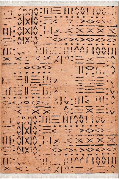 Veja 8013s Turuncu Tozsuz Kaydırmaz Iskandinav Natural Sönil Salon Mutfak Antre Kilim Yolluk