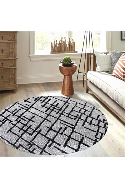 Yuvarlak Modern Şönil Kilim Jakarlı Dokuma Özel Ölçü Yuvarlak Kilim Halı Yolluk