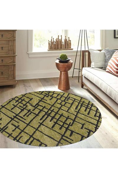 Yuvarlak Modern Şönil Kilim Jakarlı Dokuma Özel Ölçü Yuvarlak Kilim Halı Yolluk