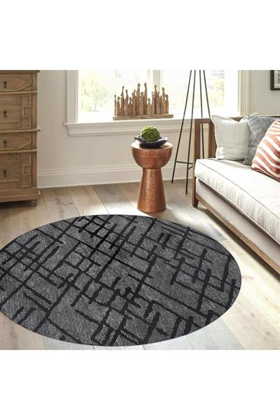 Yuvarlak Modern Şönil Kilim Jakarlı Dokuma Özel Ölçü Yuvarlak Kilim Halı Yolluk